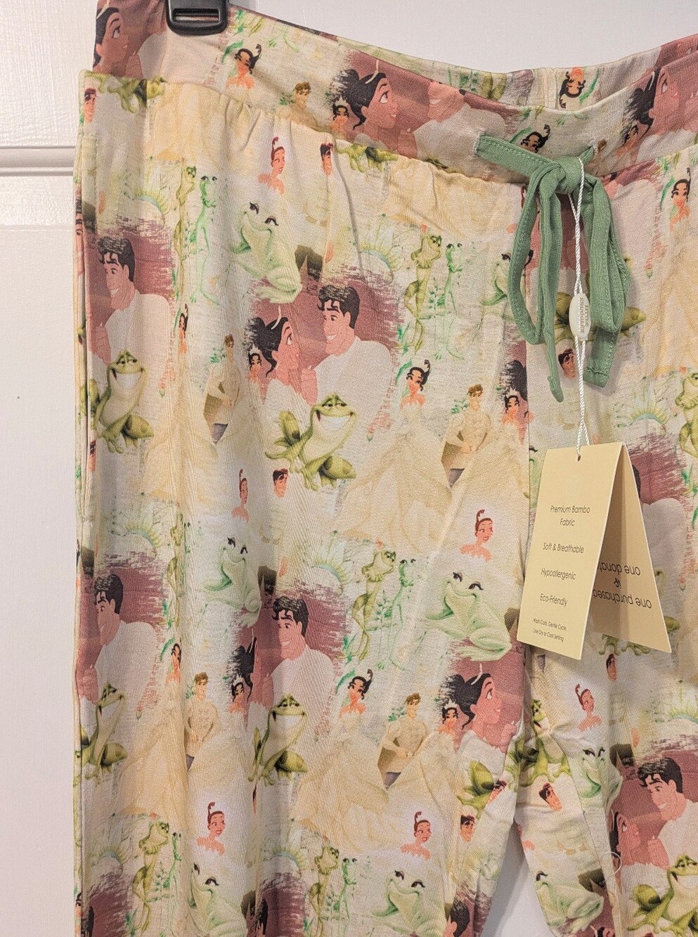 Little Snuggles Bamboo Joggers Pajama Lounge Pants Frog Princess Tiana Print